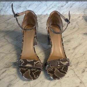 a new day Brown and Cream Snake Print Heels